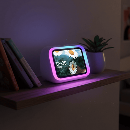 reveil educatif enfant avec haut parleur wiseclock lumiere led
