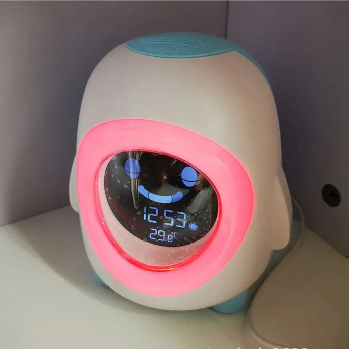 reveil educatif enfant pingouin avec lumière | TimiClock