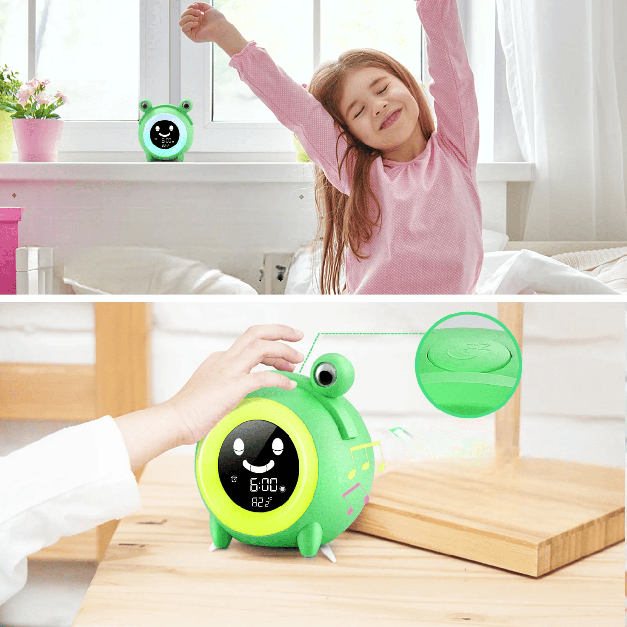 reveil enfant joyeuxmatin grenouile douceur matinale