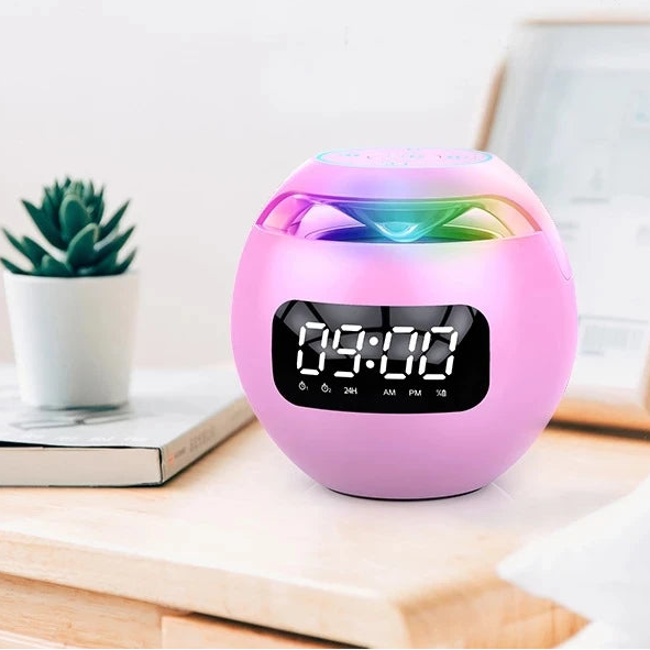 reveil enfant musibright rose sur table