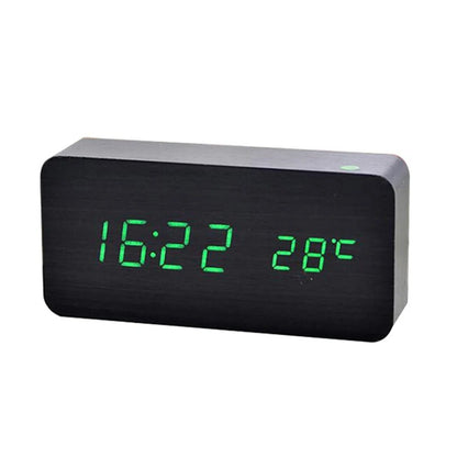 reveil numerique en bois precisclock noir