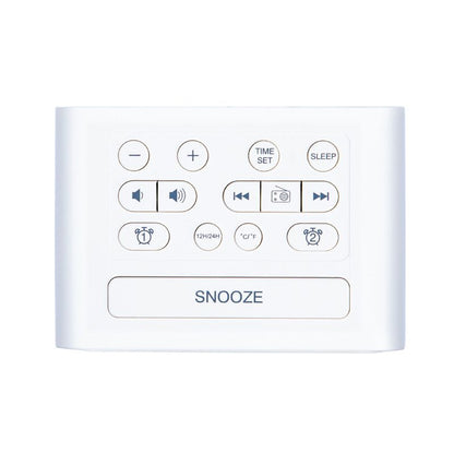 reveil radio contrôle led enfant alarme double et affichage lumineux muealarm blanc