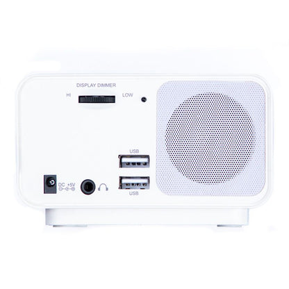 reveil radio contrôle led enfant alarme double et affichage lumineux muealarm blanc