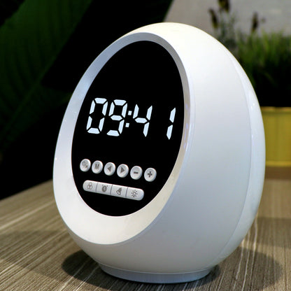 reveil veilleuse bluetooth blanc avec enceinte timebox blanc