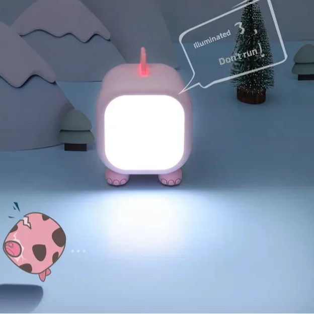 reveil veilleuse enfant dragon funnydagon rose en mode veilleuse