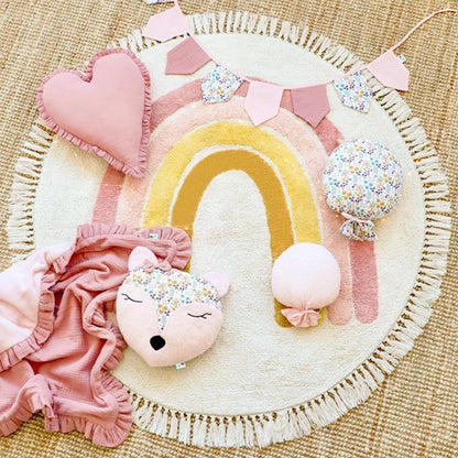 tapis arc en ciel bande rose
