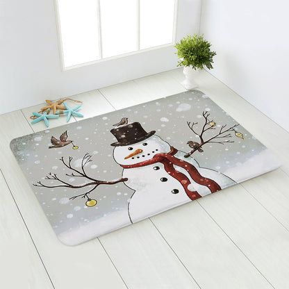 tapis chambre enfant bonhomme de neige souriant