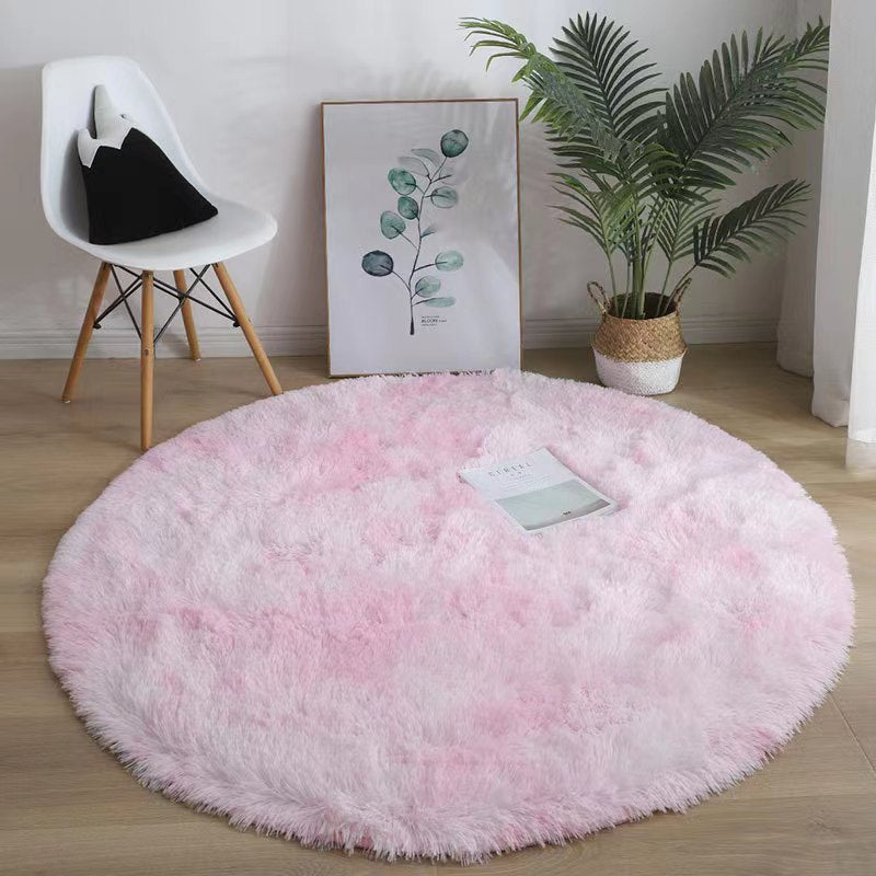 tapis chambre fille SergeRond rose dragée 