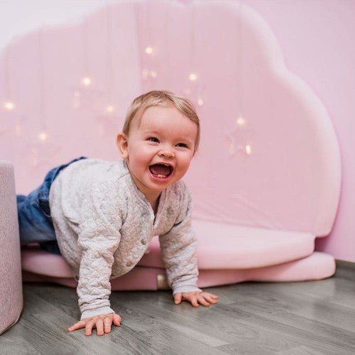 tapis de jeu enfant nuage en velours rose - Mon Univers Enfant