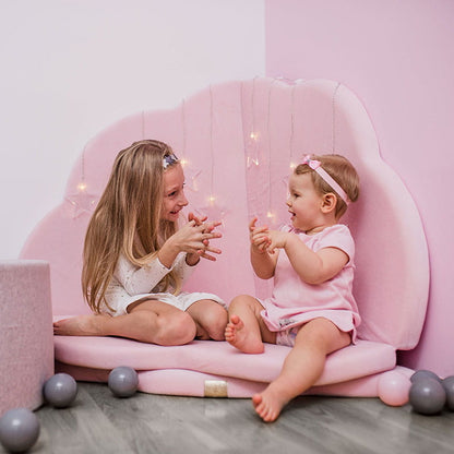 tapis de jeu enfant nuage en velours rose - Mon Univers Enfant