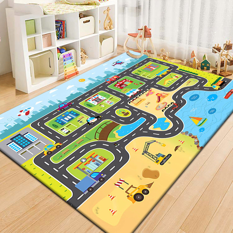 tapis de jeu voiture enfant circuit cartoon playmat zone de jeux d'été