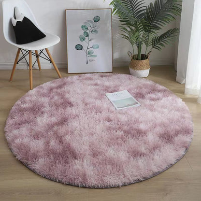tapis de sol enfant rond RondCarpet bordeau marbré 
