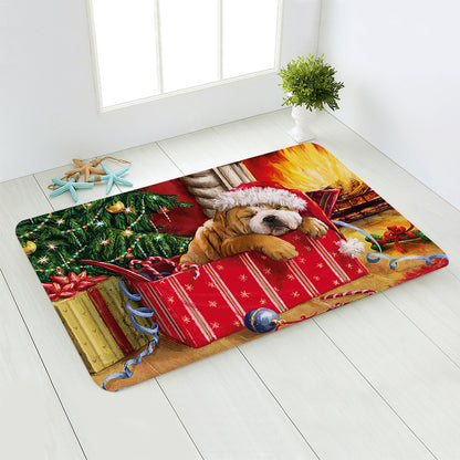 tapis enfant avec toutou cadeau de père noël