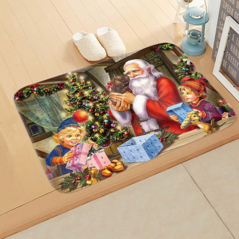 tapis enfant cadeau joyeux du père noël