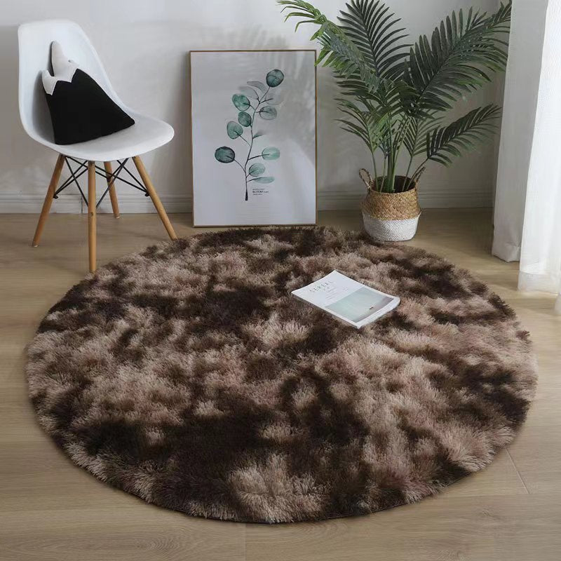 tapis enfant rond marron marbré RondCarpet 