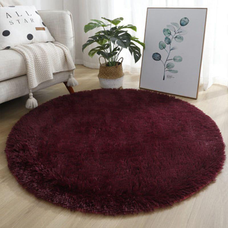 tapis enfant rond rouge foncé RondCarpet 