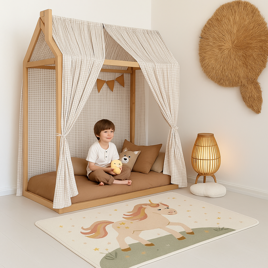 tapis licorne avec ciel de lit cabane MueCare