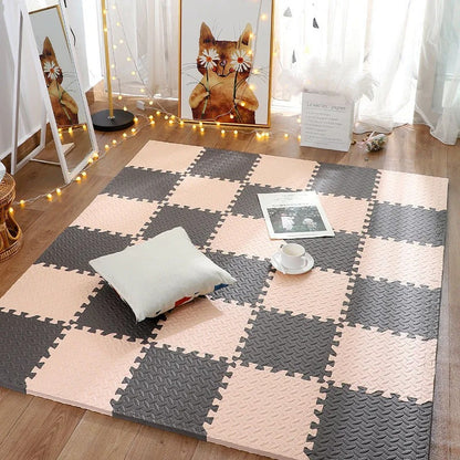 tapis puzzle multicolor sensorimat beige brun