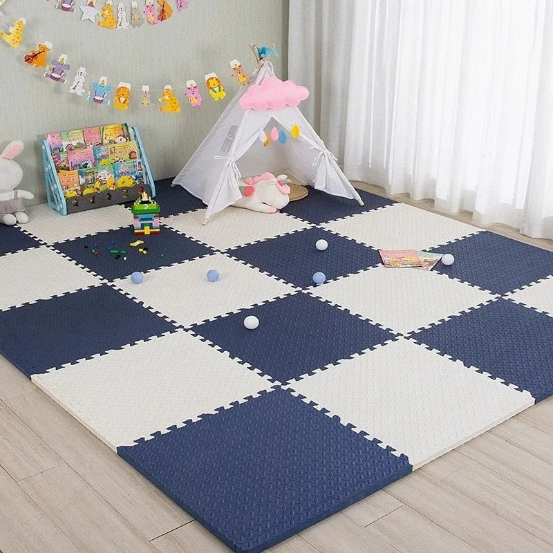 tapis puzzle multicolor sensorimat blanc cyan