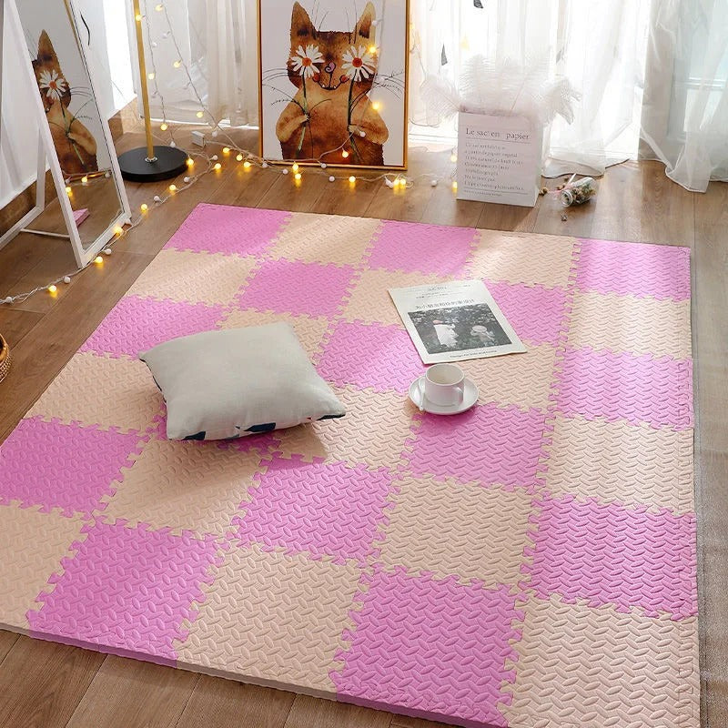 tapis puzzle multicolor sensorimat rose beige