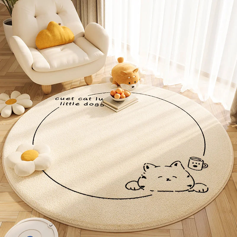 tapis rond vikamacarpet cute cat
