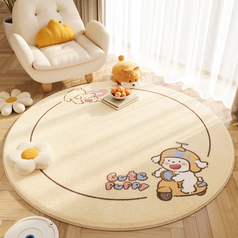 tapis rond vikamacarpet cute puppy