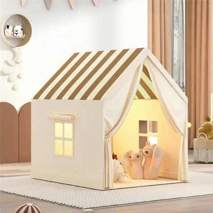 tente cabane enfant rose avec tapis et décorations | MagicNest™ - Mon Univers Enfant