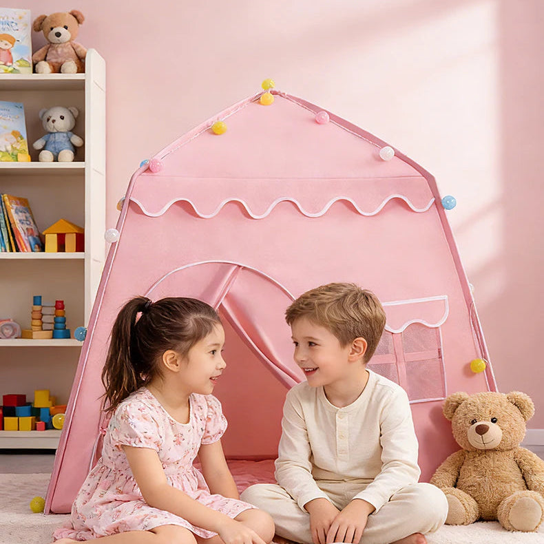 tente cabane enfant pliable cabane de jeu intérieure et extérieure rose secrethideout