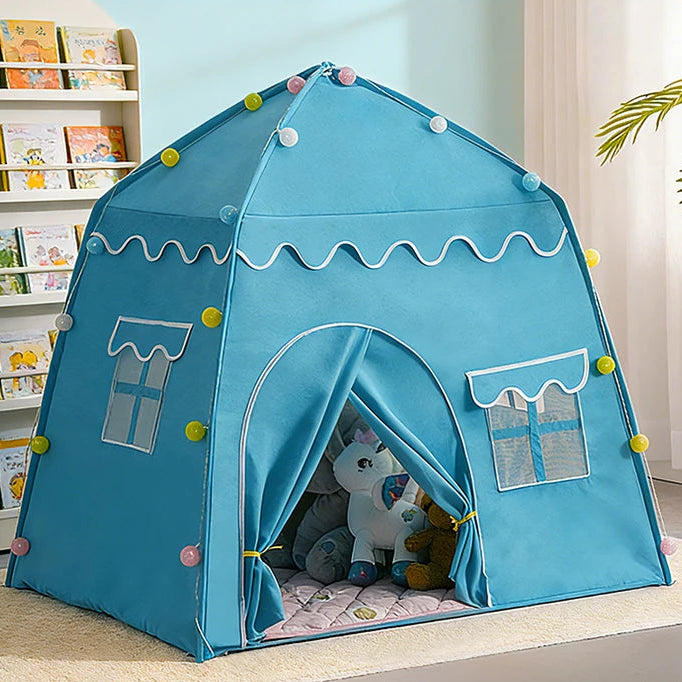 tente cabane enfant pliable secrethideout bleu