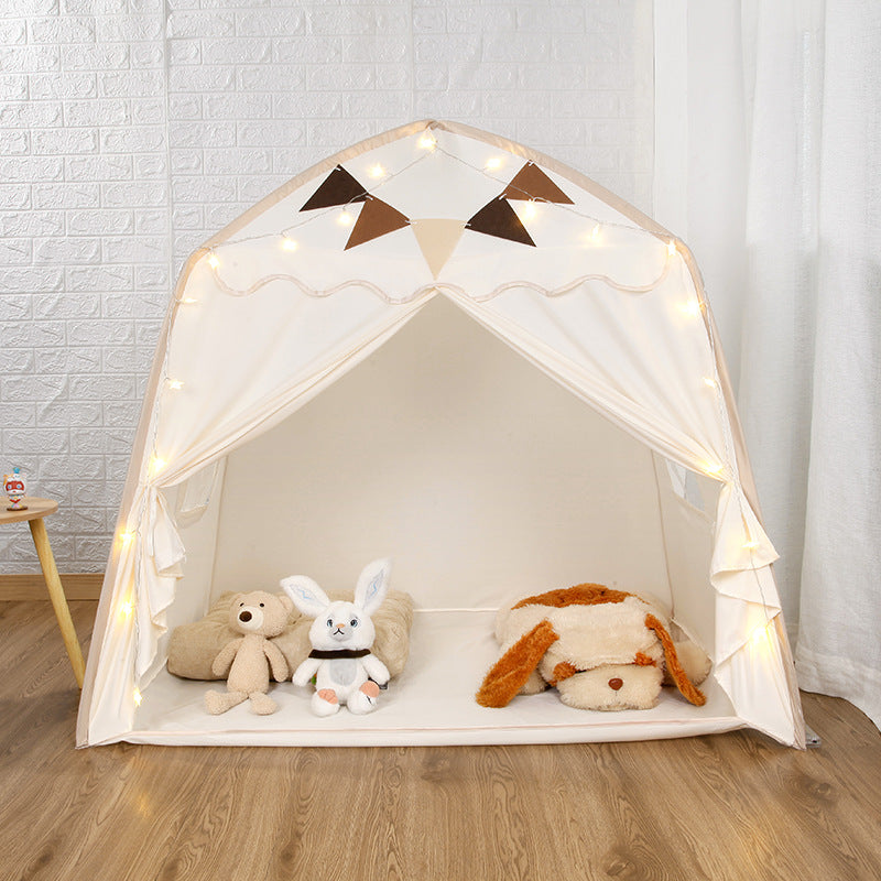 tente de jeu enfant intérieur cabane maison pliable foldtent beige au sol