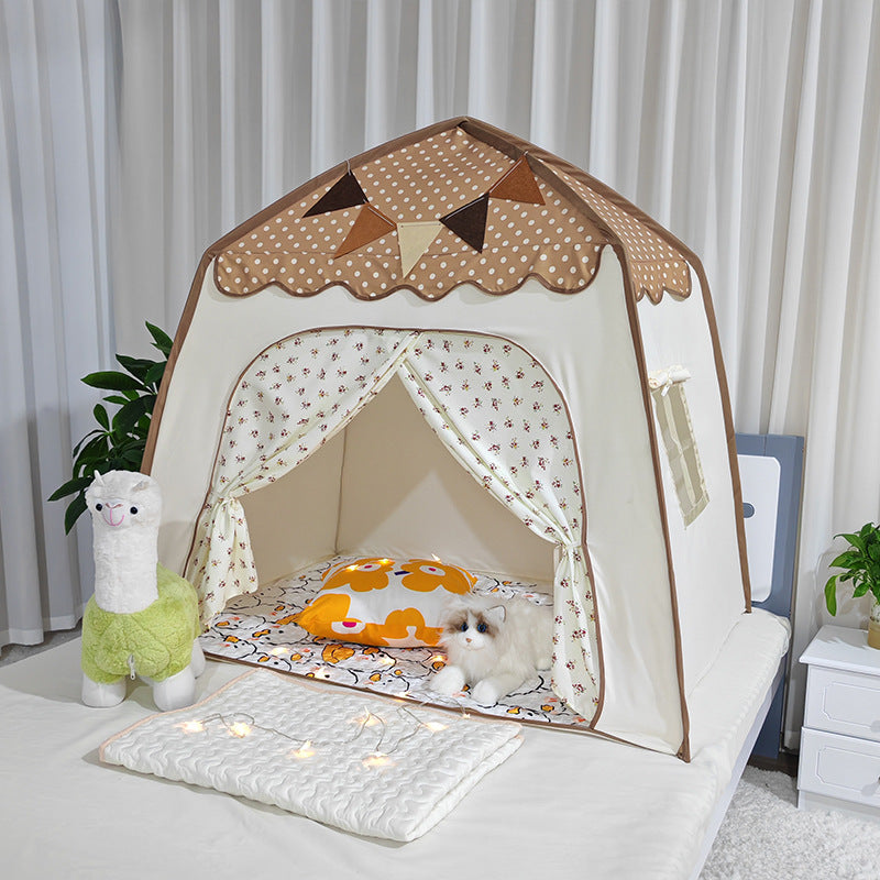 tente de jeu enfant intérieur cabane maison pliable foldtent beige cafe et points