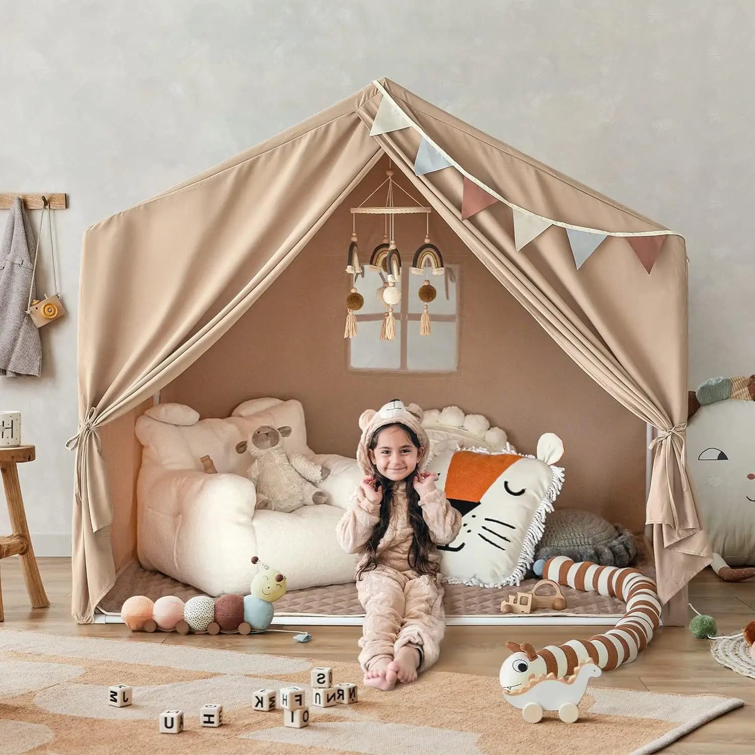 tente de jeu extra large enfant cabane maison 130 cm widehouse khaki
