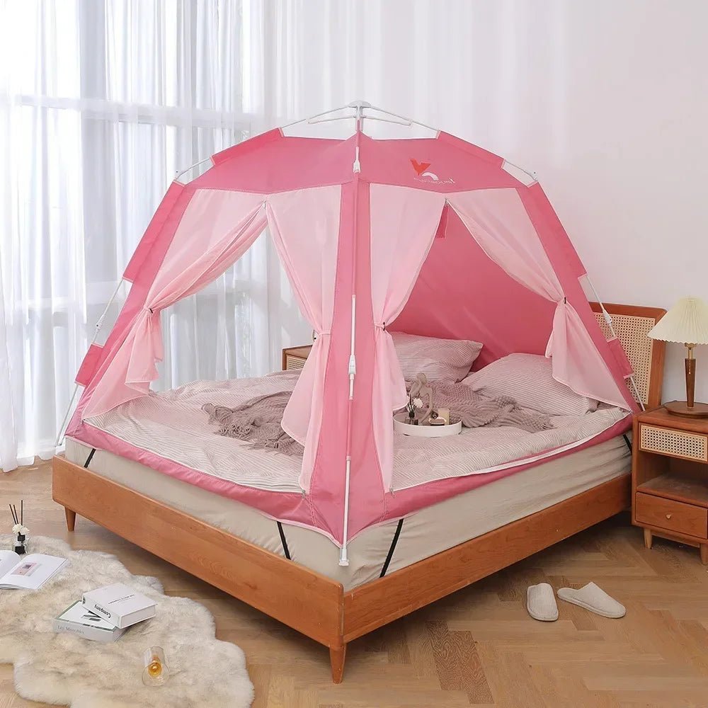 tente de lit enfant tente moustiquaire bedtent rose ouverte
