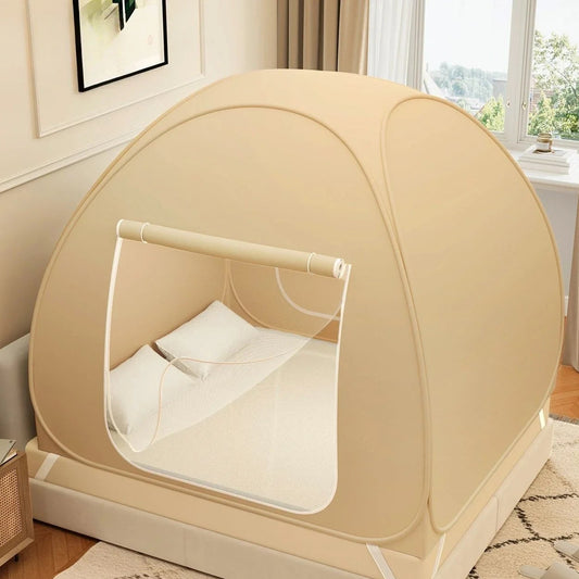tente de lit enfant yourte – moustiquaire de lit beige en dome | BedYurt