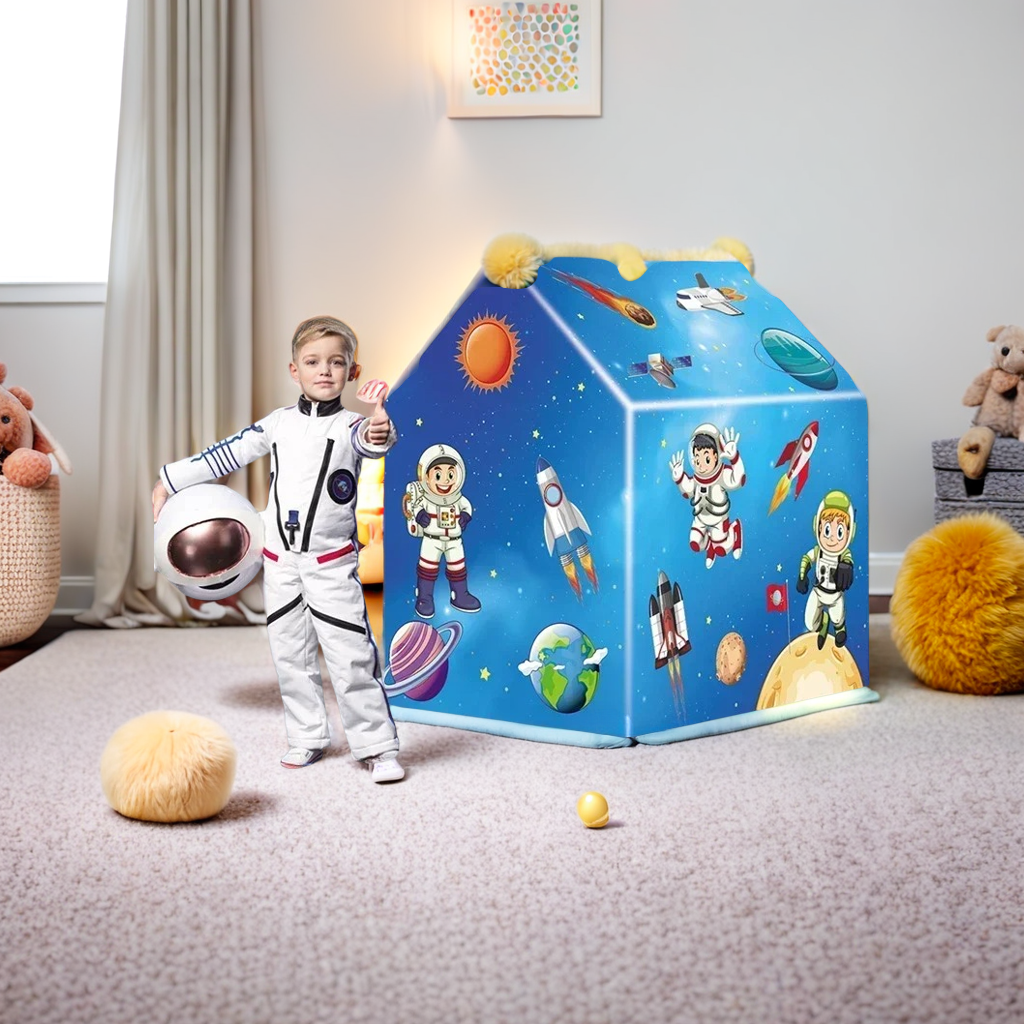 tente enfant bleu tente de cabane spatiale dans la chambre