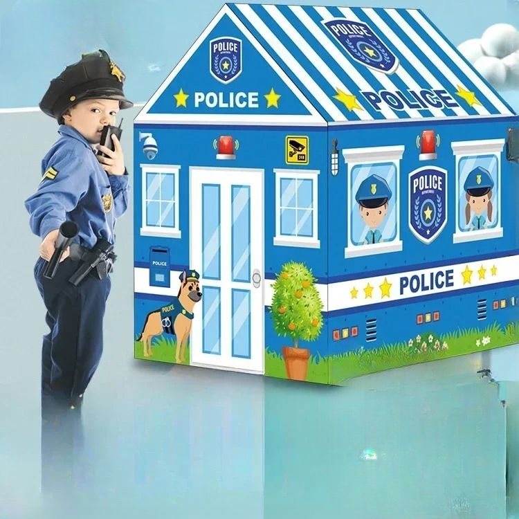 tente enfant bleu tente de jeu poste de police