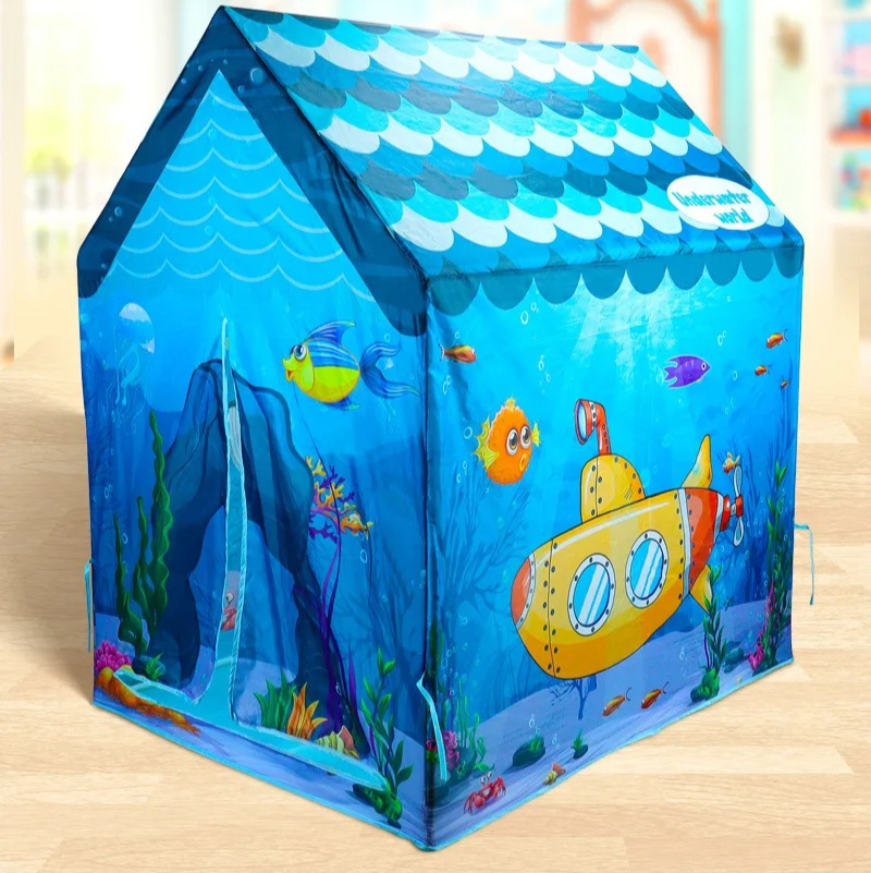 tente enfant cabane bleu sous marin