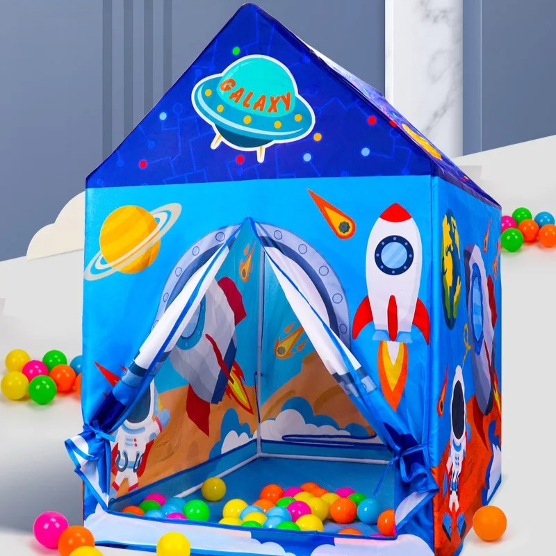tente enfant cabane bleu voyage spatial