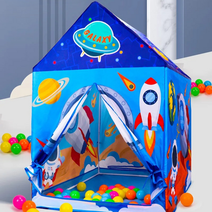 tente enfant cabane bleu voyage spatial