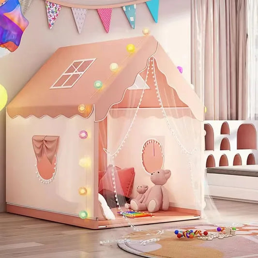 tente enfant cabane intérieur opencabin rose au salon