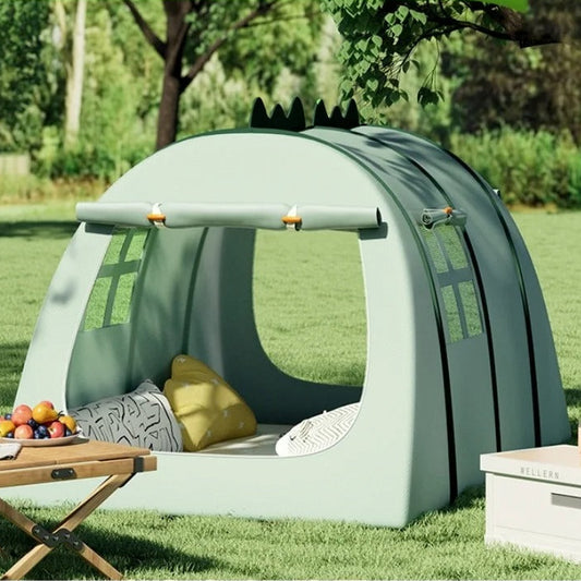 tente enfant maison de jeu playhouse verte ouverte au parc