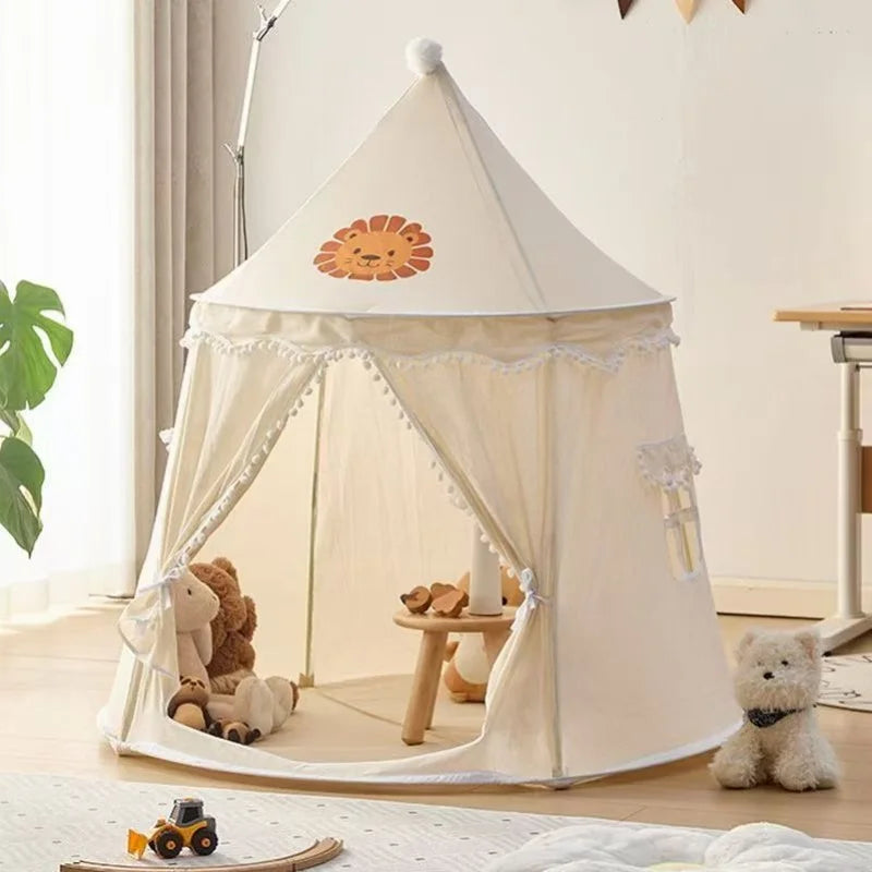 tente tipi enfant playtipi beige motif lion