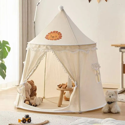 tente tipi enfant playtipi beige motif lion