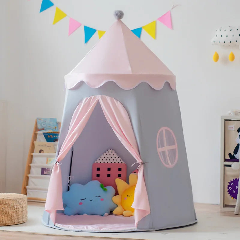 tente tipi enfant playtipi rose violet avec tapis