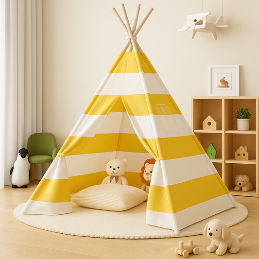 tipi enfant a bande blanc jaune