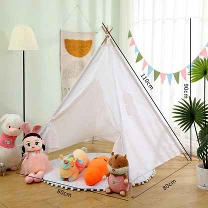 tipi enfant blanc avec peluches dimensions