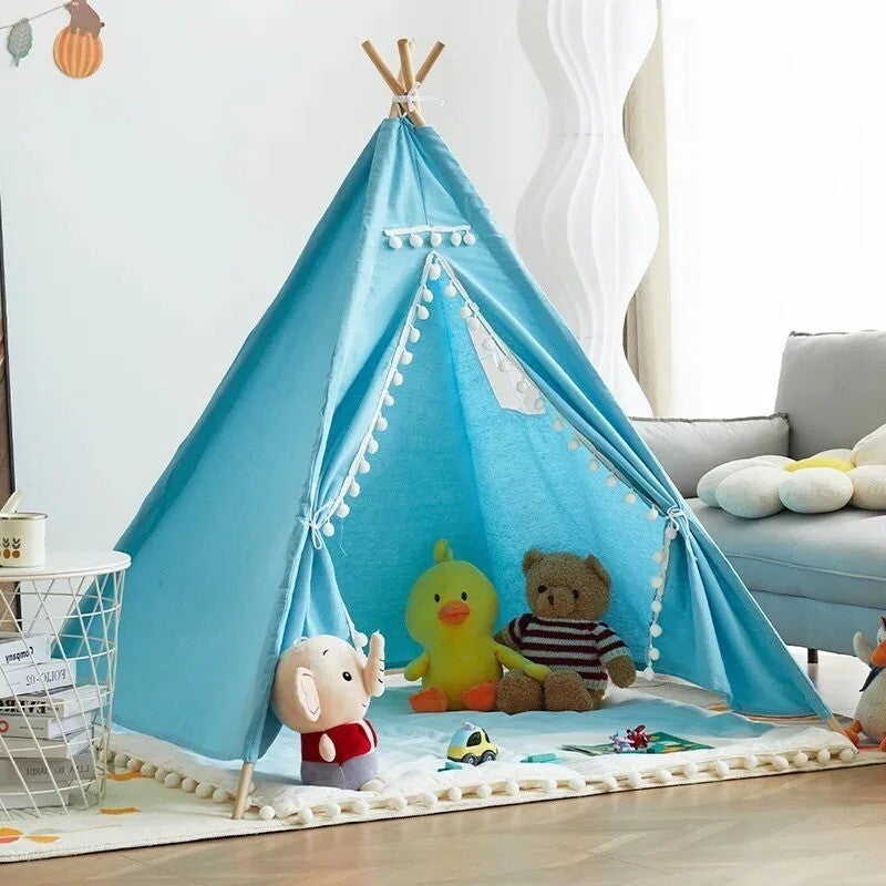 tipi enfant bleu sur tapis