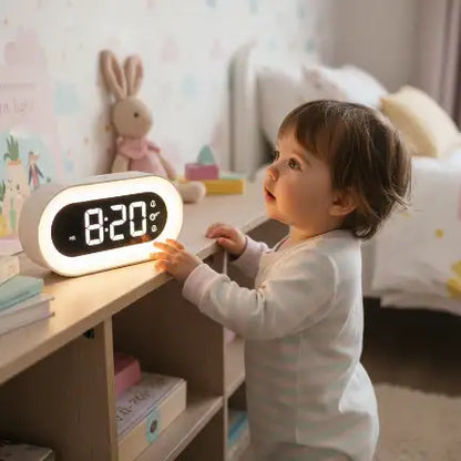 reveil-veilleuse blanche - enfant étagère