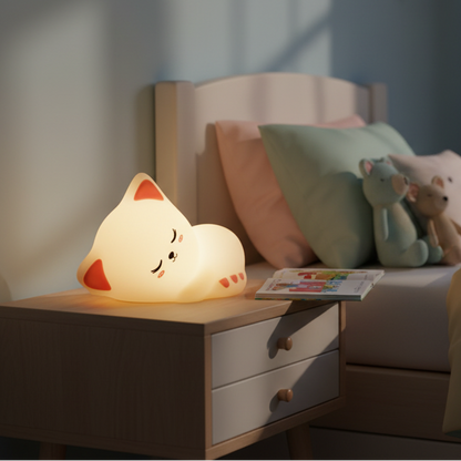 veilleuse chat chatdort dans chambre d'enfant