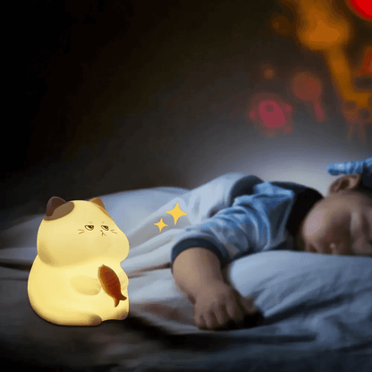 veilleuse chat greedy - veilleuse silicone enfant rechargeable - Mon Univers Enfant